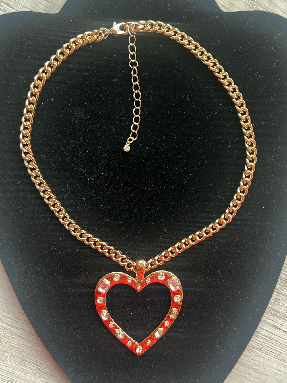 Melrose and Market Gold Heart Necklace with Multicolor Gems - Picture 7 of 11
